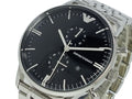 Emporio Armani Classic Chronograph Black Dial Silver Steel Strap Watch For Men - AR0389