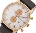 Emporio Armani Gianni Classic Chronograph White Dial Brown Leather Strap Watch For Men - AR0398