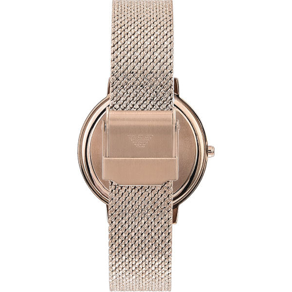 Emporio Armani Kappa Quartz Pink Dial Pink Mesh Bracelet Watch For Women - AR11129