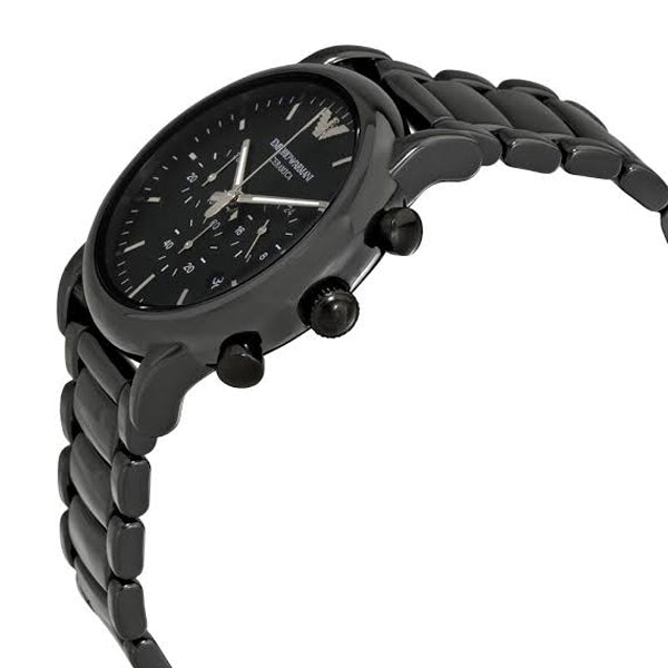 Emporio Armani Luigi Chronograph Black Dial Black Steel Strap Watch For Men - AR1507