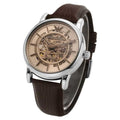 Emporio Armani Luigi Meccanico Brown Dial Brown Leather Strap Watch For Men - AR1982