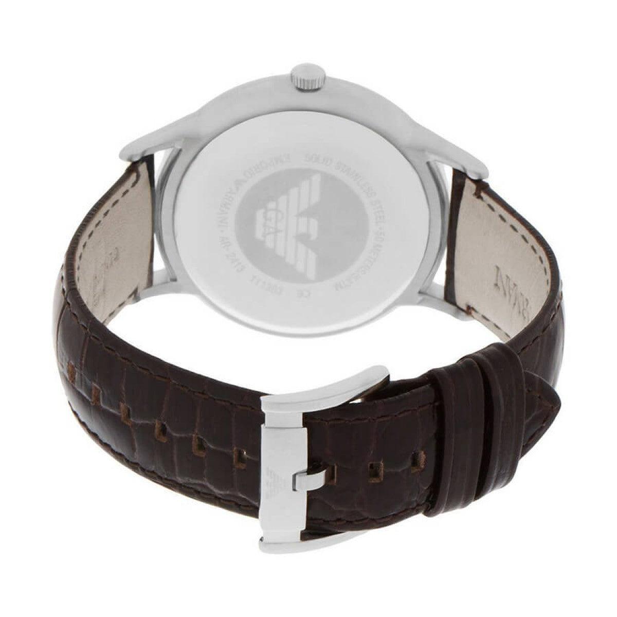 Emporio Armani Renato Classic Brown Dial Brown Leather Strap Watch For Men - AR2413