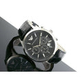 Emporio Armani Renato Chronograph Black Dial Black Leather Strap Watch For Men - AR2447