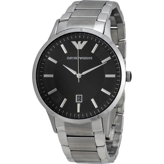 Emporio Armani Sportivo Black Dial Silver Stainless Steel Watch For Men - AR2457