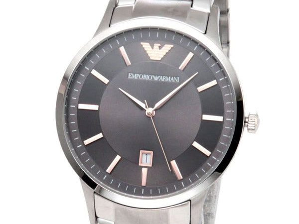 Emporio Armani Renato Quartz Grey Dial Silver Steel Strap Watch For Men - AR2514