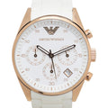 Emporio Armani Sportivo Silver Dial White Silicone Strap Watch For Women - AR5920