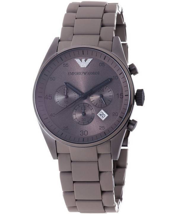 Emporio Armani Sportivo Chronograph Brown Dial Brown Steel Strap Watch For Men - AR5950