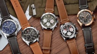 Breitling Avi Chronograph 42 P-51 Mustang Black Dial Brown Leather Strap Watch for Men - A233803A1B1X1