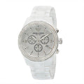 Emporio Armani Ceramica Chronograph White Dial White Ceramic Strap Watch For Women - AR1456