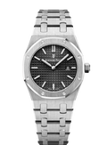 Audemars Piguet Royal Oak Quartz Black Dial Silver Steel Strap Watch for Women - 67650ST.OO.1261ST.01