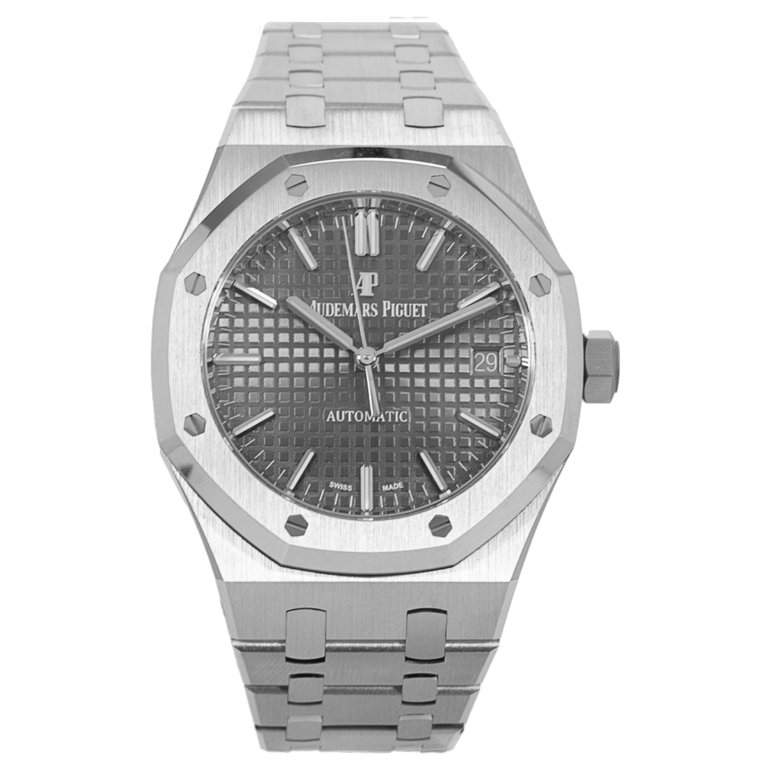 Audemars Piguet Royal Oak Grey Dial Silver Steel Strap Watch for Men - 15550ST.OO.1356ST.03