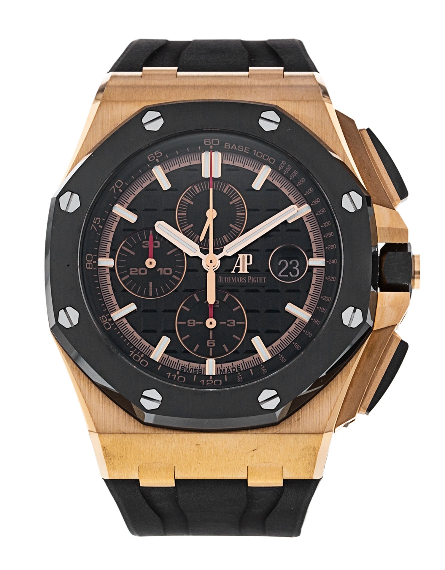 Audemars Piguet Royal Oak Offshore Chronograph Black Dial Black Rubber Strap Watch for Men - 26401RO.OO.A002CA.02