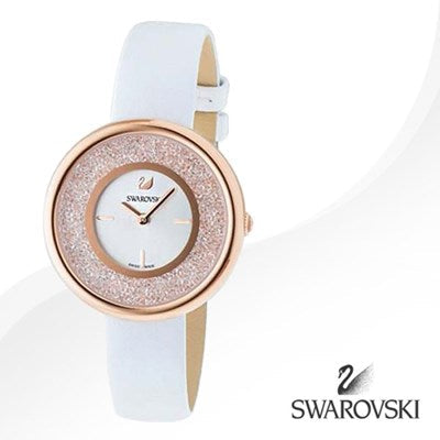 Swarovski Crystalline Pure White Dial White Leather Strap Watch for Women - 5376083