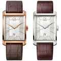 Calvin Klein Window White Dial Brown Leather Strap Watch for Women - K2M23620