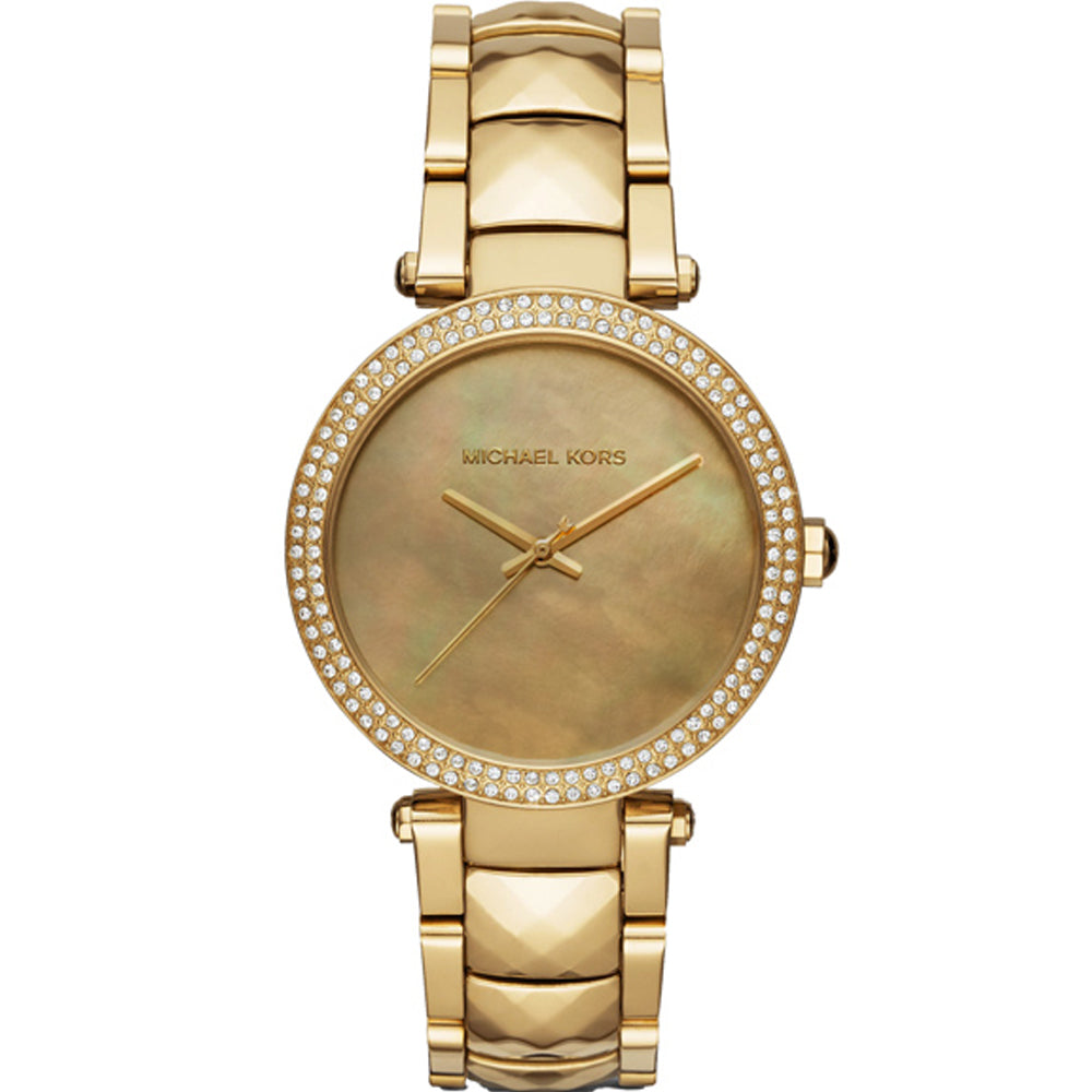 Michael Kors Parker Gold Mother of Pearl Dial Gold Steel Strap Watch for Women - MK6425