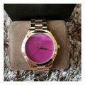 Michael Kors Pink Dial Rose Gold Steel Strap Watch for Women - MK3550