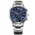 Emporio Armani Renato Chronograph Blue Dial Silver Steel Strap Watch For Men - AR2448