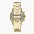 Fossil Bannon Multifunction Chronograph Green Dial Gold Steel Strap Watch for Men - BQ2493