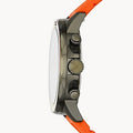 Fossil Bannon Chronograph Grey Dial Orange Silicone Strap Watch for Men - BQ2500