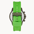 Fossil Bannon Chronograph Grey Dial Green Silicone Strap Watch for Men - BQ2501