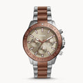 Fossil Bannon Multifunction Brown Dial Two Tone Steel Strap Watch for Men - BQ2502