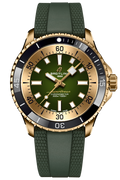 Breitling Superocean Automatic 42 Green Dial Green Rubber Strap Watch for Men - N17375201L1S1