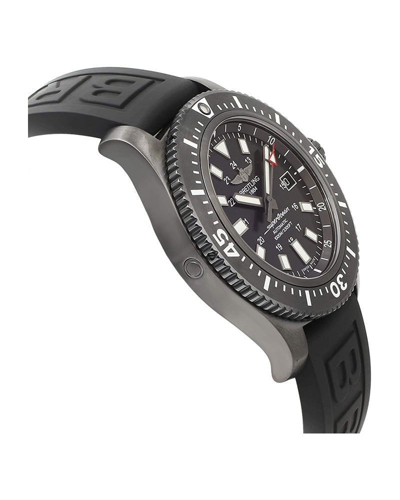 Breitling Superocean 44mm Special Volcano Black Dial Black Rubber Strap Watch for Men - M17393131B1S1