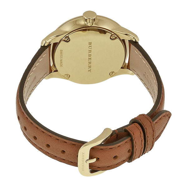 Burberry The Classic Champagne Dial Brown Leather Strap Watch for Women - BU10101