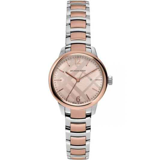 Burberry The Classic Rose Gold Dial Two Tone Stainless Steel Strap Watch for Women - BU10117
