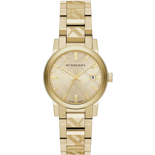 Burberry The City Gold Dial Gold Steel Strap Watch for Women - BU9145