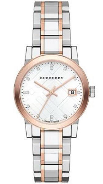 Burberry The City Silver Dial Two Tone Steel Strap Watch for Women - BU9214