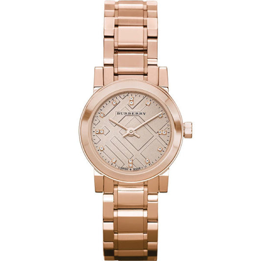 Burberry Heritage Rose Gold Dial Rose Gold Stainless Steel Strap Watch for Women - BU9215