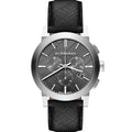 Burberry The City Grey Dial Black Leather Strap Watch for Men - BU9359