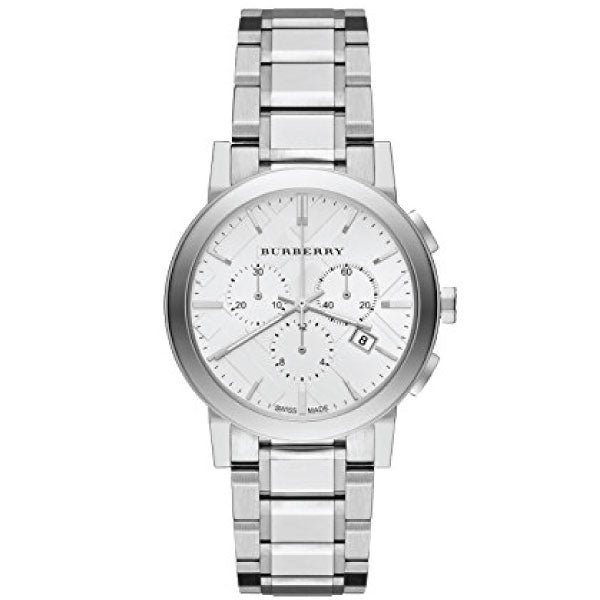 Burberry The City White Dial Silver Steel Strap Watch for Men - BU9750