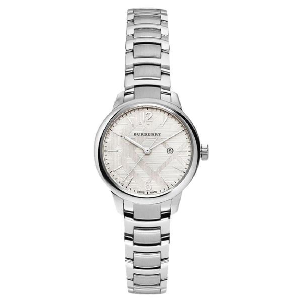 Burberry The Classic White Dial Silver Steel Strap Watch for Men - BU10004