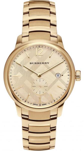 Burberry The Classic Yellow Gold Dial Gold Steel Strap Watch for Men - BU10006