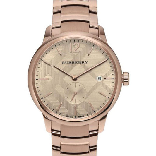 Burberry The Classic Champagne Dial Rose Gold Stainless Steel Strap Watch for Men - BU10013