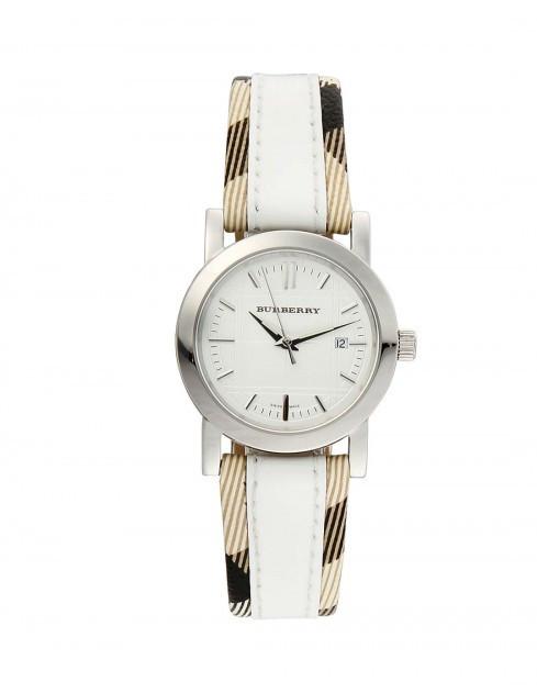 Burberry Heritage Nova Heritage White Dial Leather Strap Watch for Women - BU1395