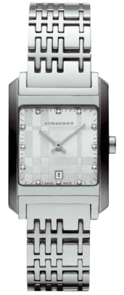 Burberry Heritage Diamond White Dial Silver Stainless Steel Strap Watch for Women - BU1583