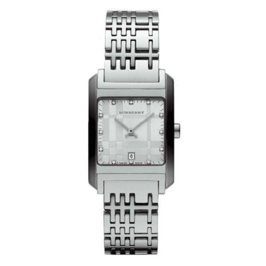 Burberry Heritage Diamond White Dial Silver Stainless Steel Strap Watch for Women - BU1583