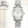 Burberry Heritage Check White Dial Silver Stainless Steel Strap Watch for Women - BU1853