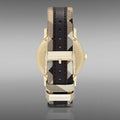 Burberry The City Gold Dial Black Leather Strap Watch for Men - BU9032