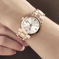 Burberry The City White Dial Rose Gold Steel Strap Watch for Women - BU9104