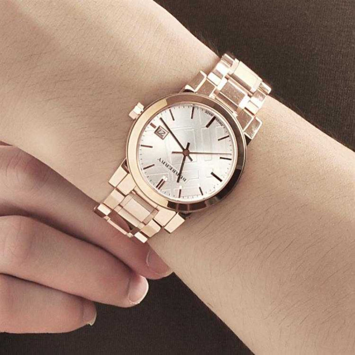 Burberry The City Diamonds Rose Gold Dial Rose Gold Steel Watch for Women - BU9126