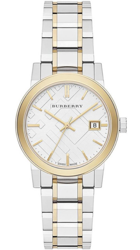 Burberry The City Silver Dial Two Tone Steel Strap Watch for Women - BU9217