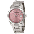 Burberry The City Pink Dial Silver Steel Strap Watch for Women - BU9124