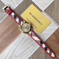 Burberry The City Champagne Dial Brown Leather Strap Watch for Women - BU9139