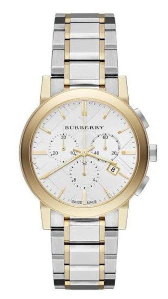 Burberry The City White Dial Two Tone Steel Strap Watch for Men - BU9751