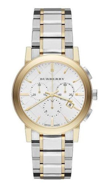 Burberry The City White Dial Two Tone Steel Strap Watch for Men - BU9751