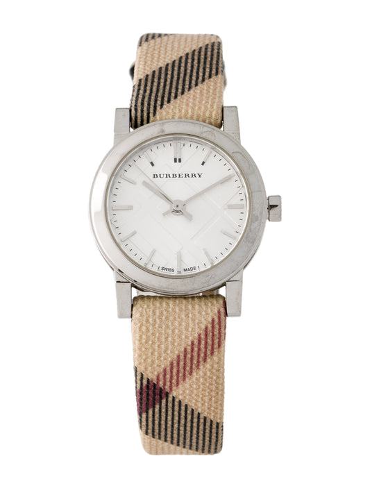 Burberry The City Nova Silver Dial Brown Leather Strap Watch for Women - BU9212